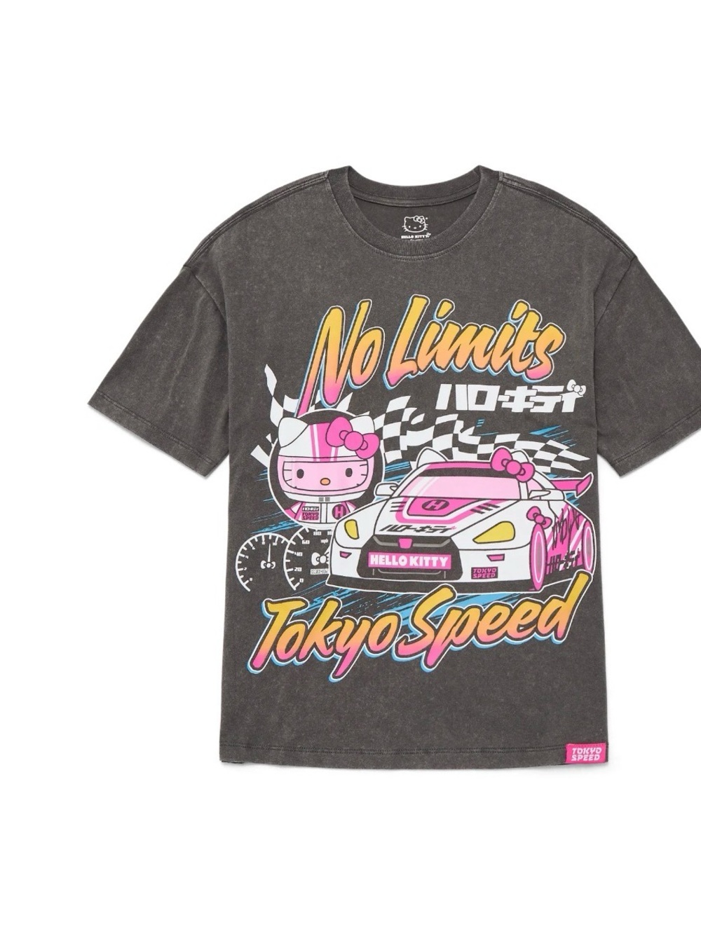 Hello Kitty, Boys' Mineral Wash Graphic T-Shirt, Tokyo Speed,l